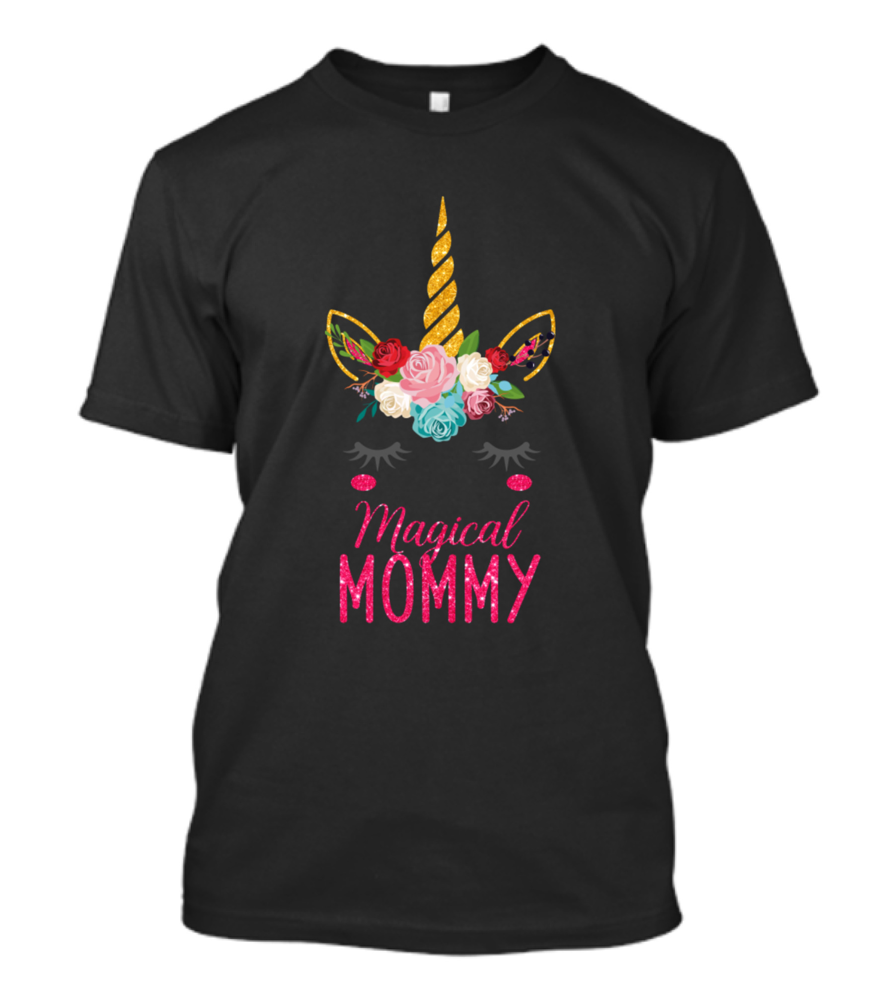 Magical Mommy Unicorn Floral Horn Fantasy T-Shirt