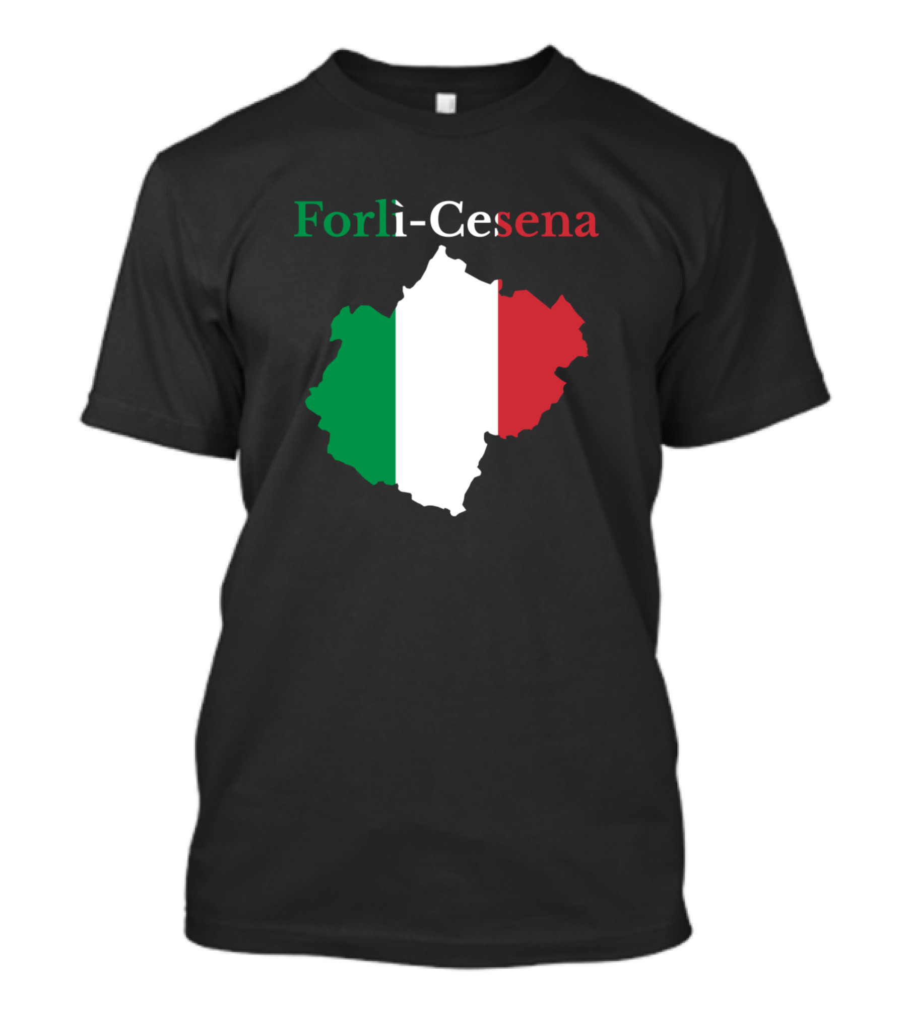 Forlì-Cesena Italy Map With Italian Flag Colors T-Shirt