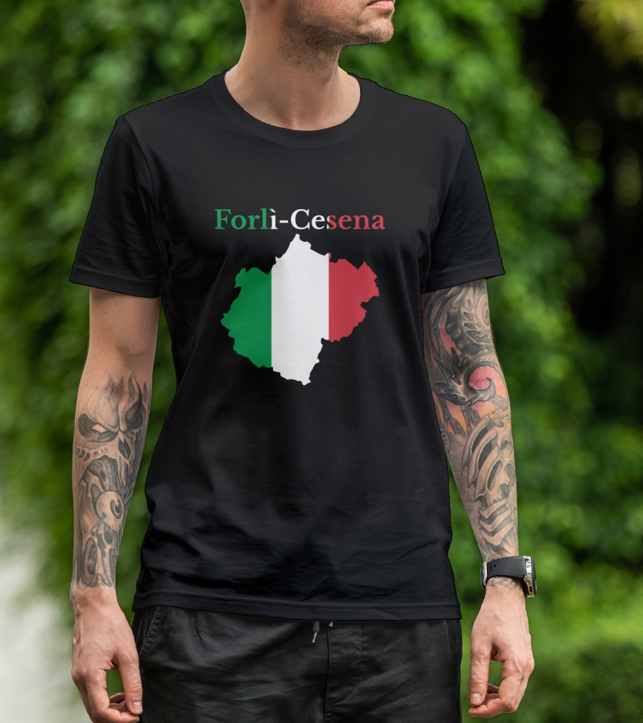 Forlì-Cesena Italy Map With Italian Flag Colors T-Shirt