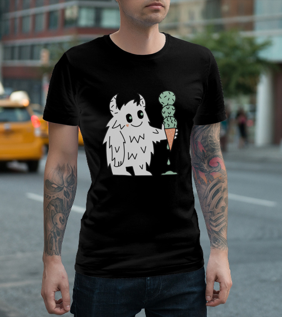 Summer Monster Enjoying Ice Cream Treats T-Shirt