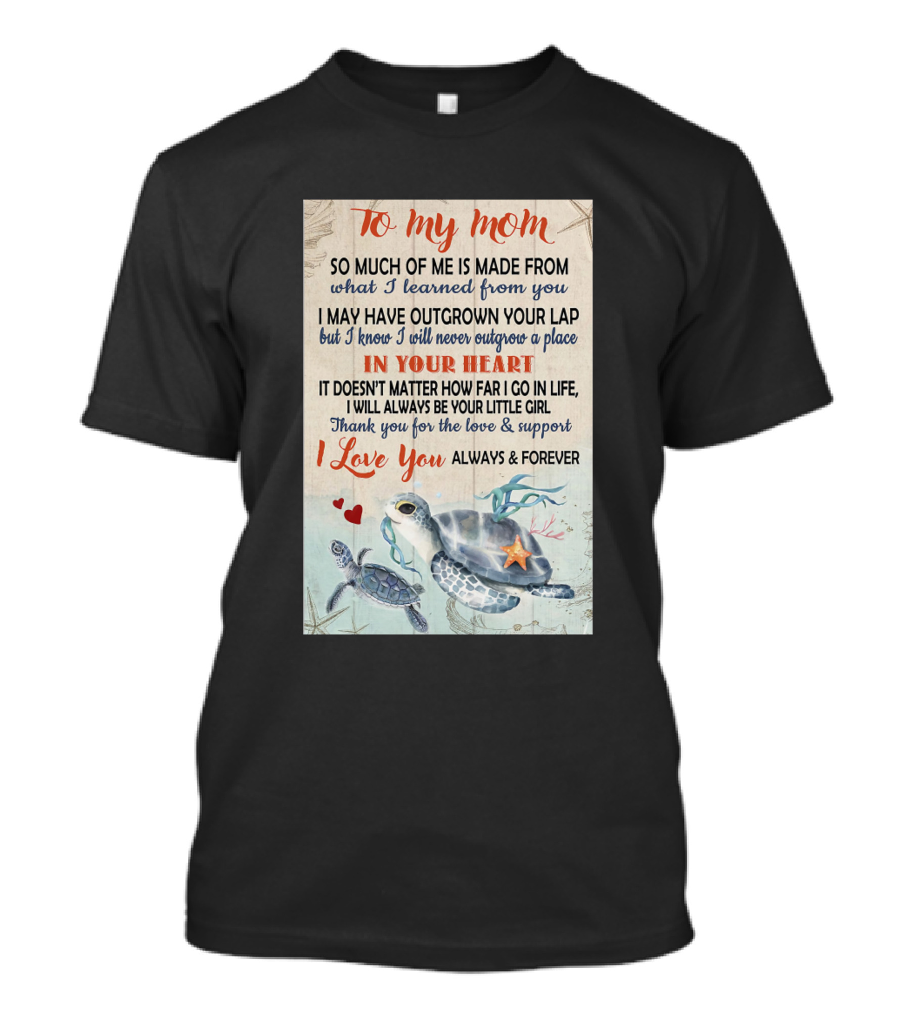 To My Mom I Love You Always And Forever Turtle In Your Heart T-Shirt