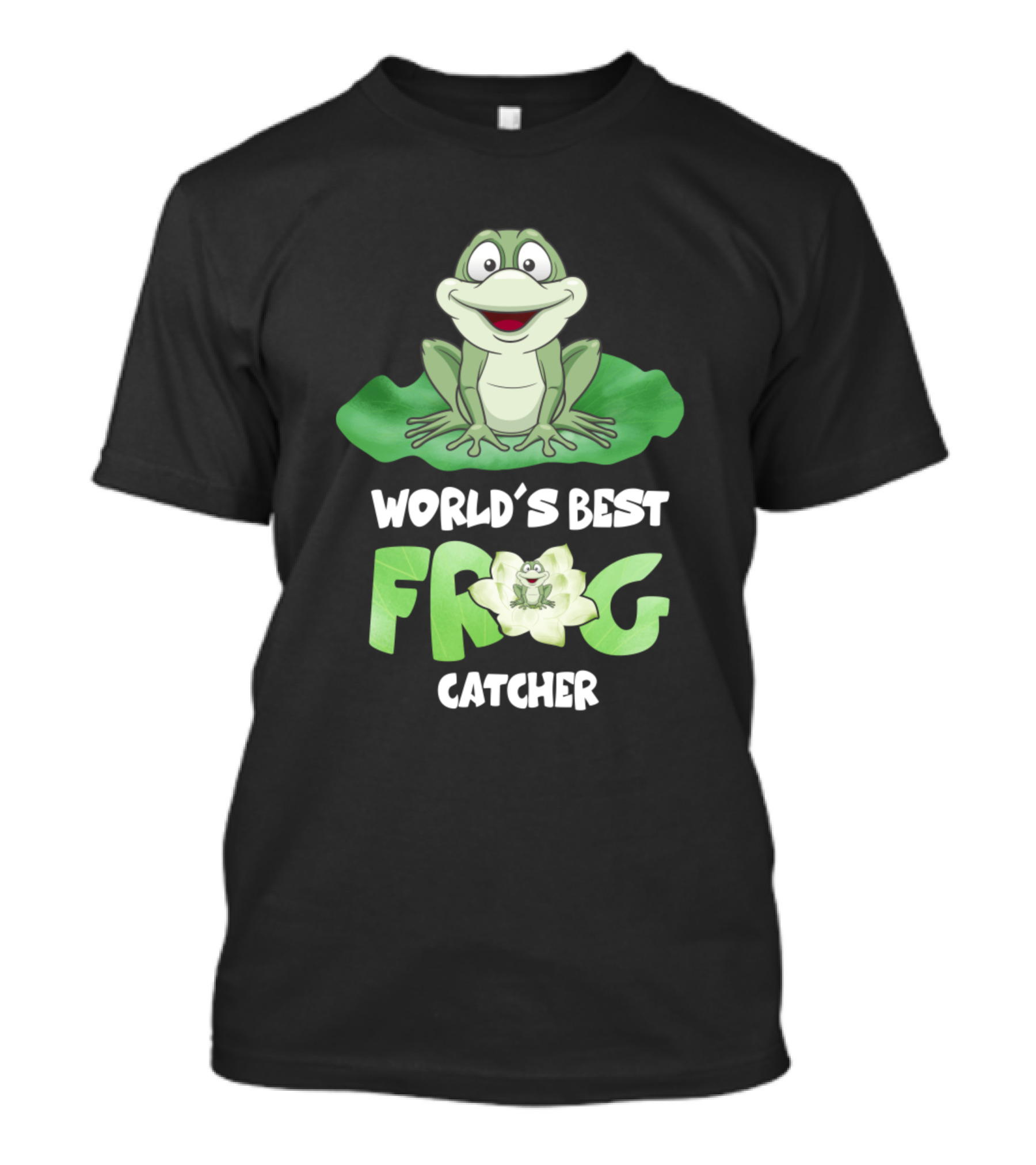 World's Best Frog Catcher Frog With Lily Pad T-Shirt
