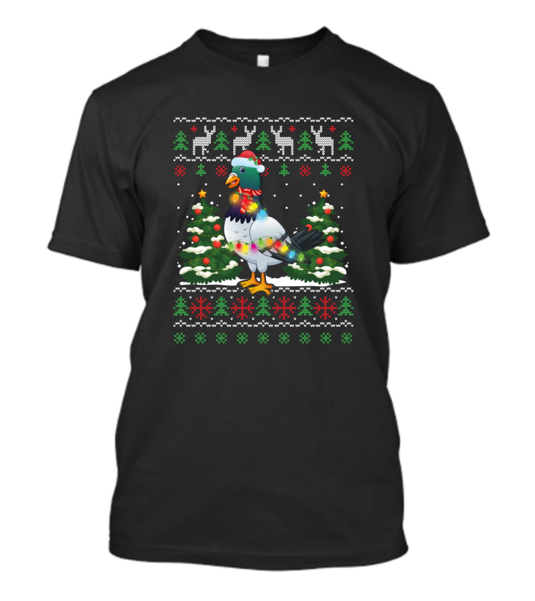 Zookeeper Pigeon Bird Christmas Santa Ugly Sweater Costume T-Shirt