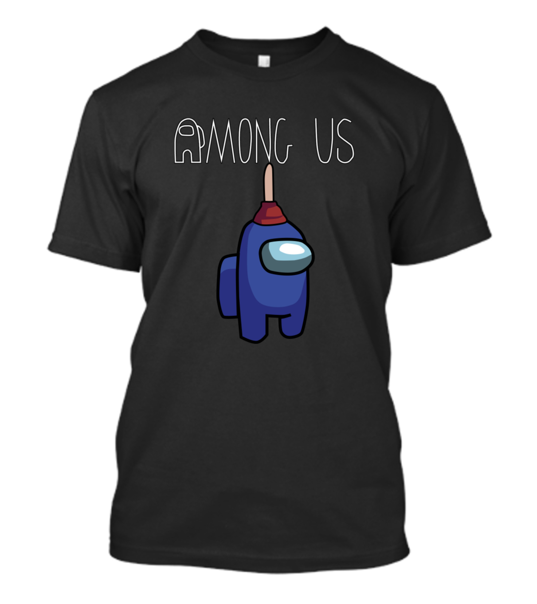 Among Us Blue Character With Plunger Hat T-Shirt
