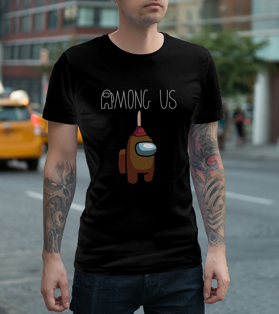 Among Us Plunger Brown Character T-Shirt
