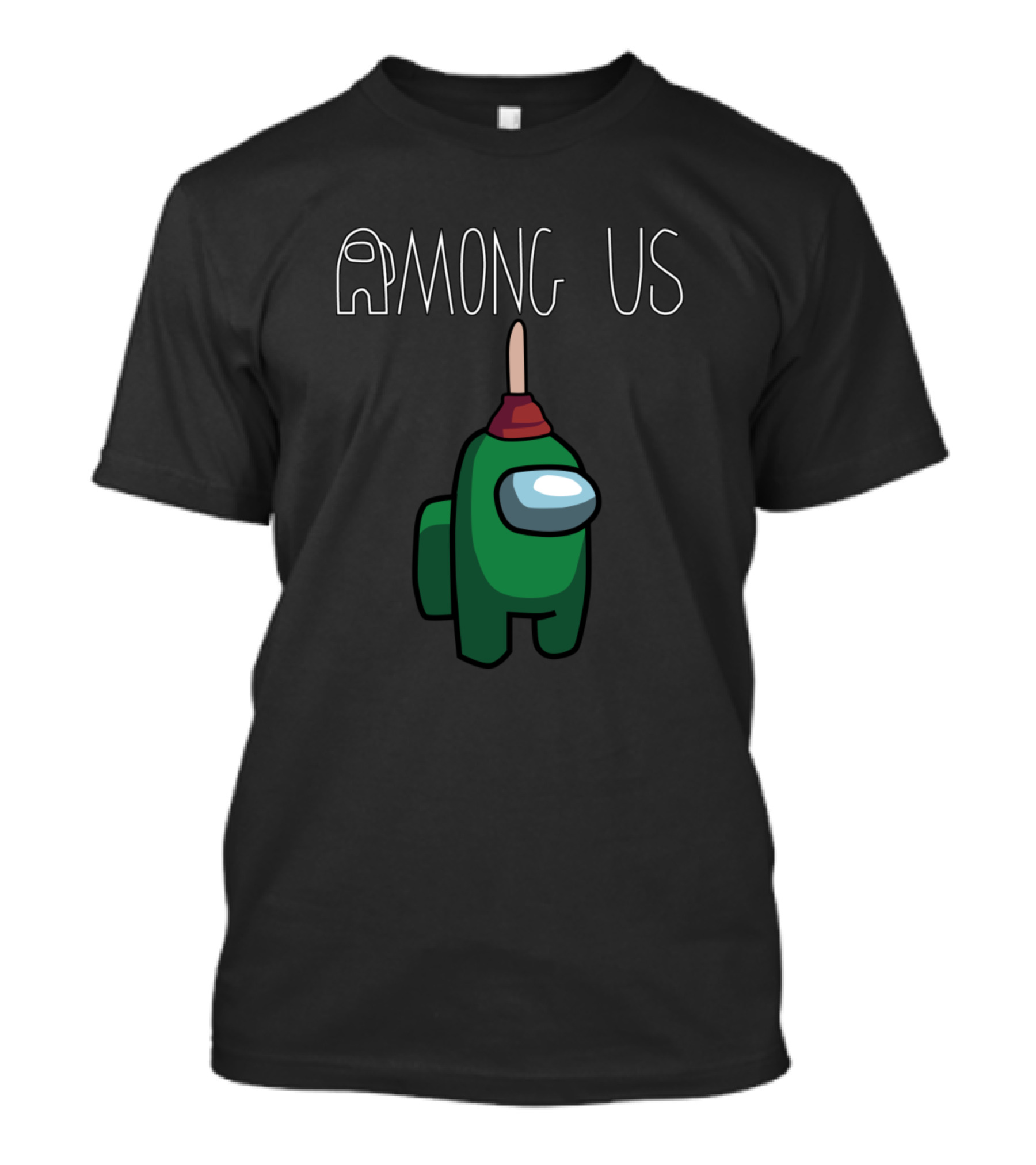 AMONG US Green Crewmate With Plunger Helmet T-Shirt