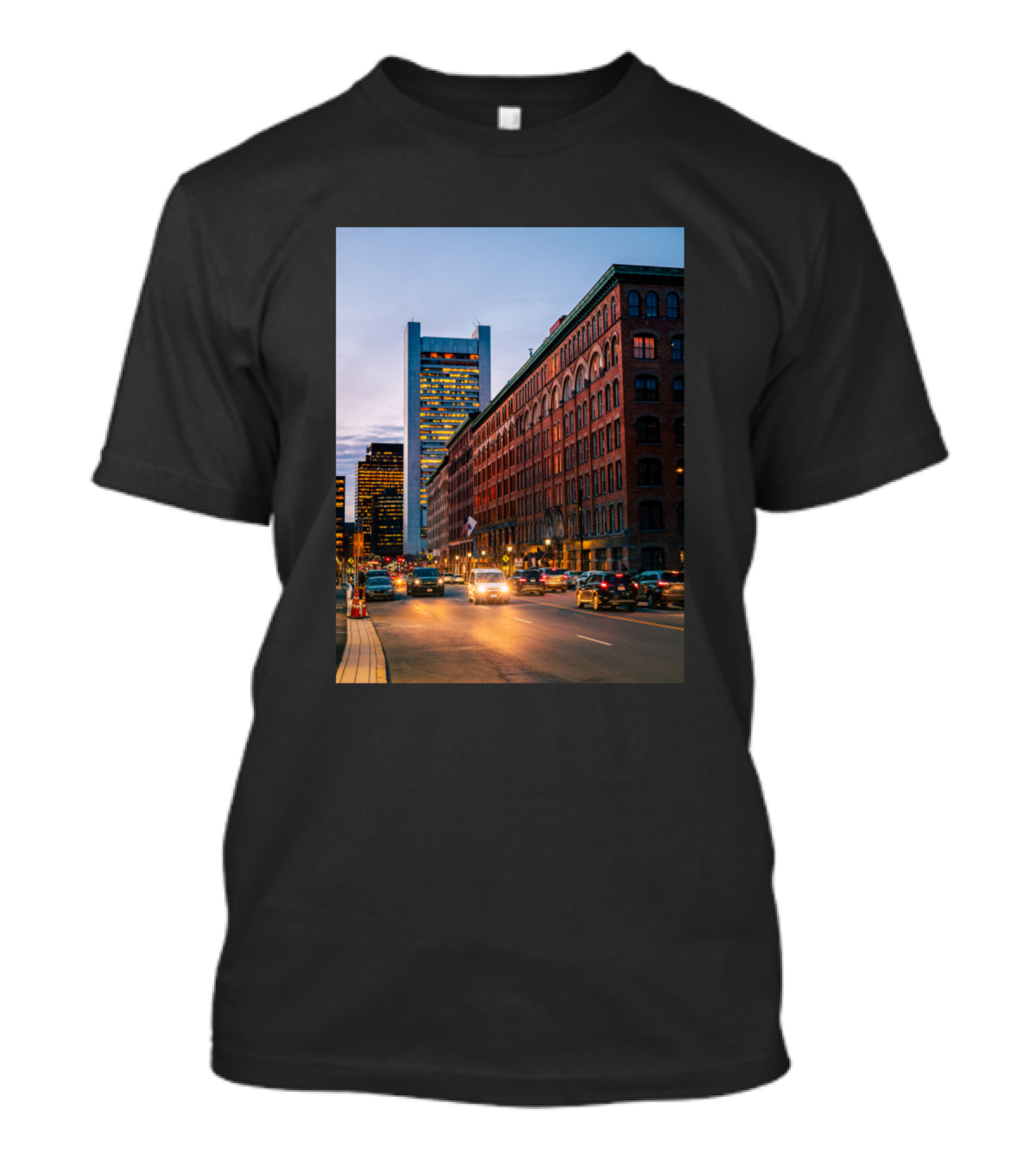 Boston Civil Twilight Cityscape Photography Classic Urban Scene T-Shirt