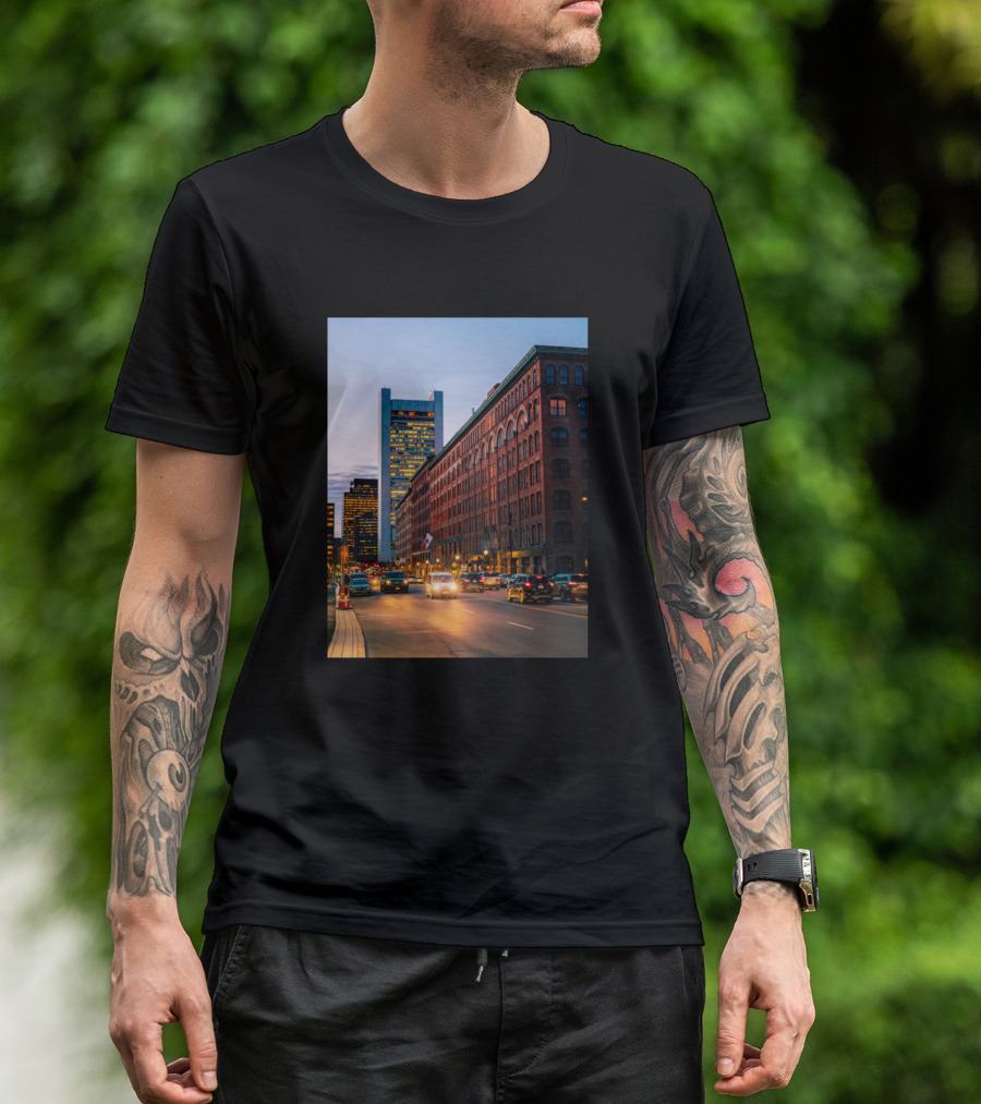 Boston Civil Twilight Cityscape Photography Classic Urban Scene T-Shirt