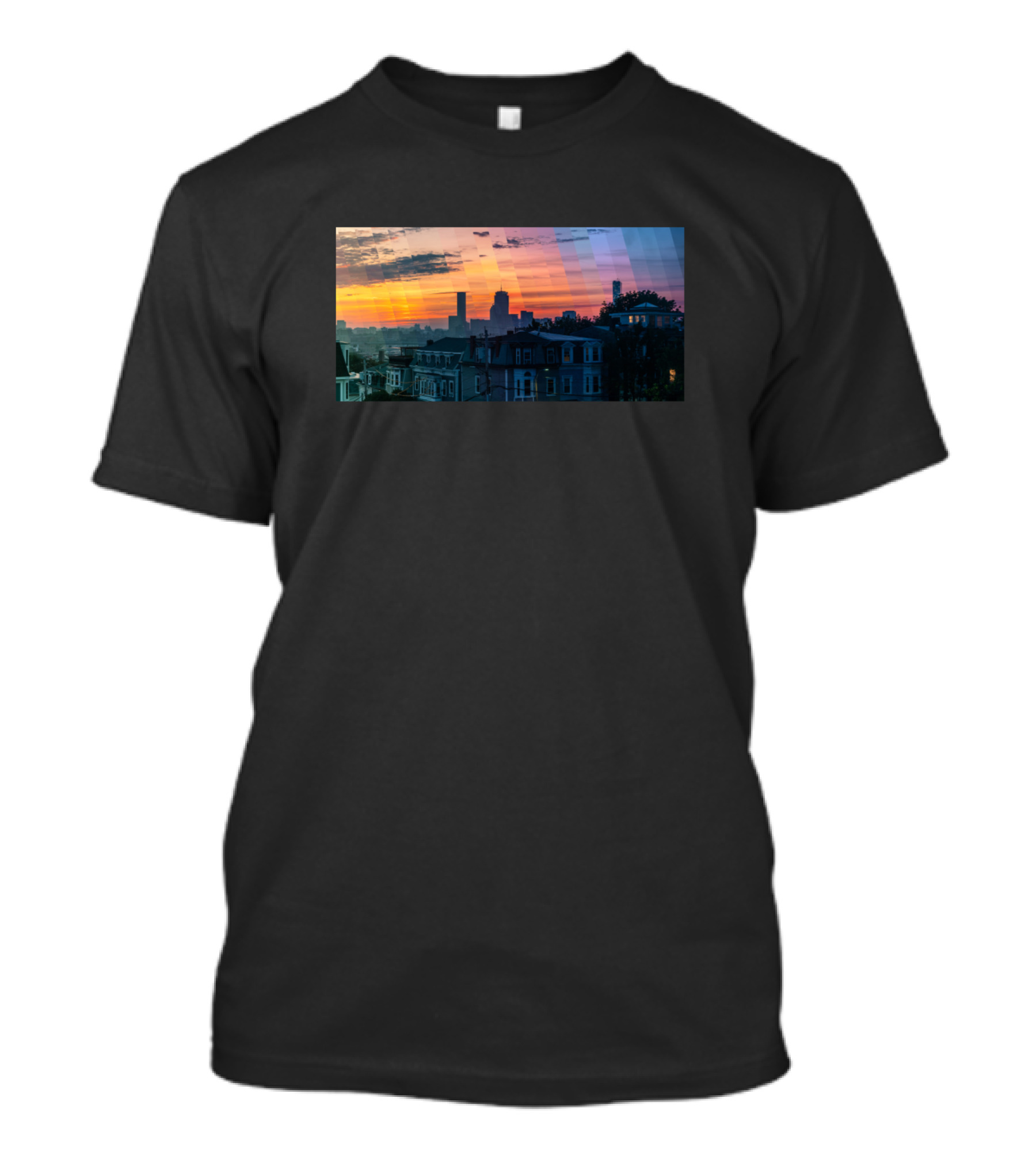 Boston Cityscape Skyline At Sunset T-Shirt
