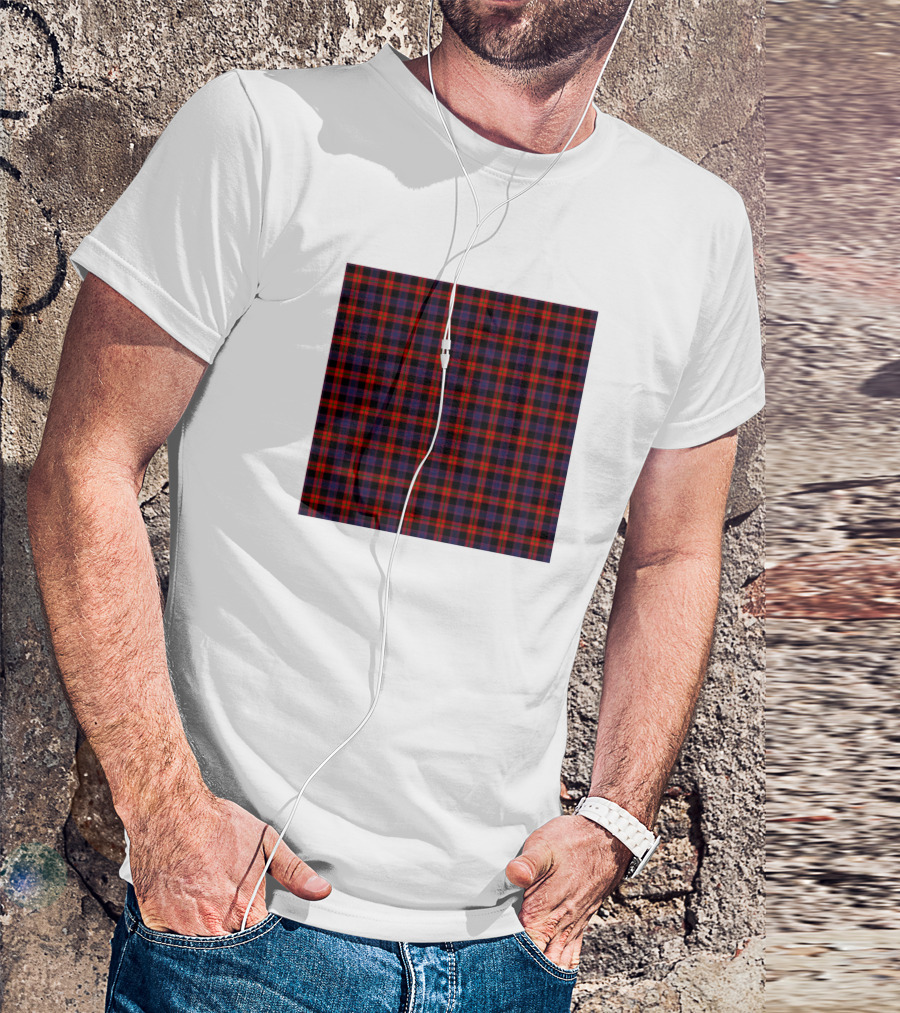 Broun Modern Scottish Tartan Plaid T-Shirt