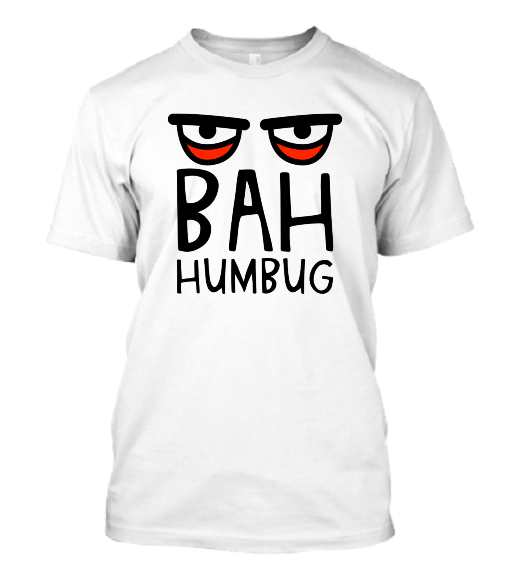 Bah Humbug Grumpy Eyes Christmas T-Shirt