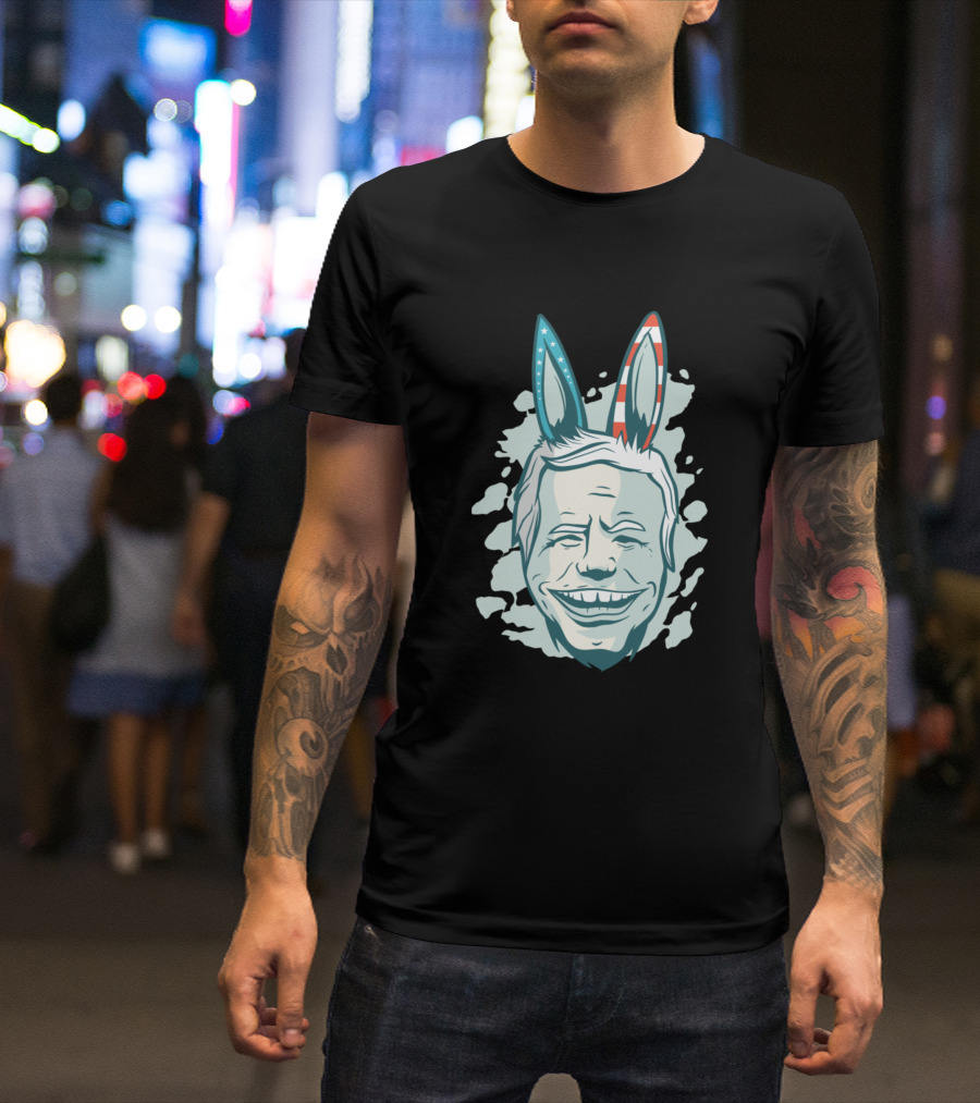 Donkey Biden Patriotic Ears USA Political Caricature T-Shirt