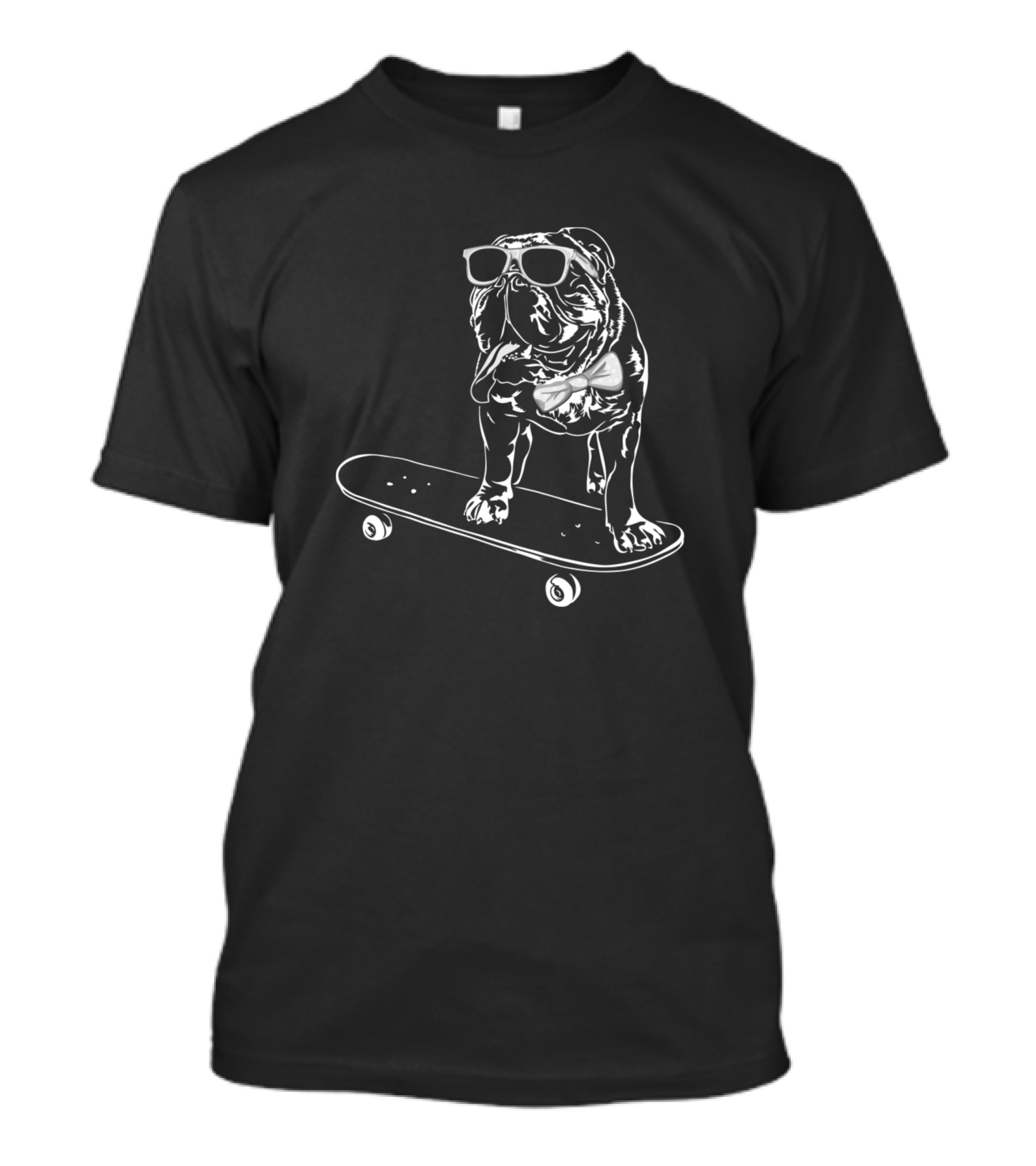 Funny British Bulldog Dog English Bulldog Skateboard Cool T-Shirt