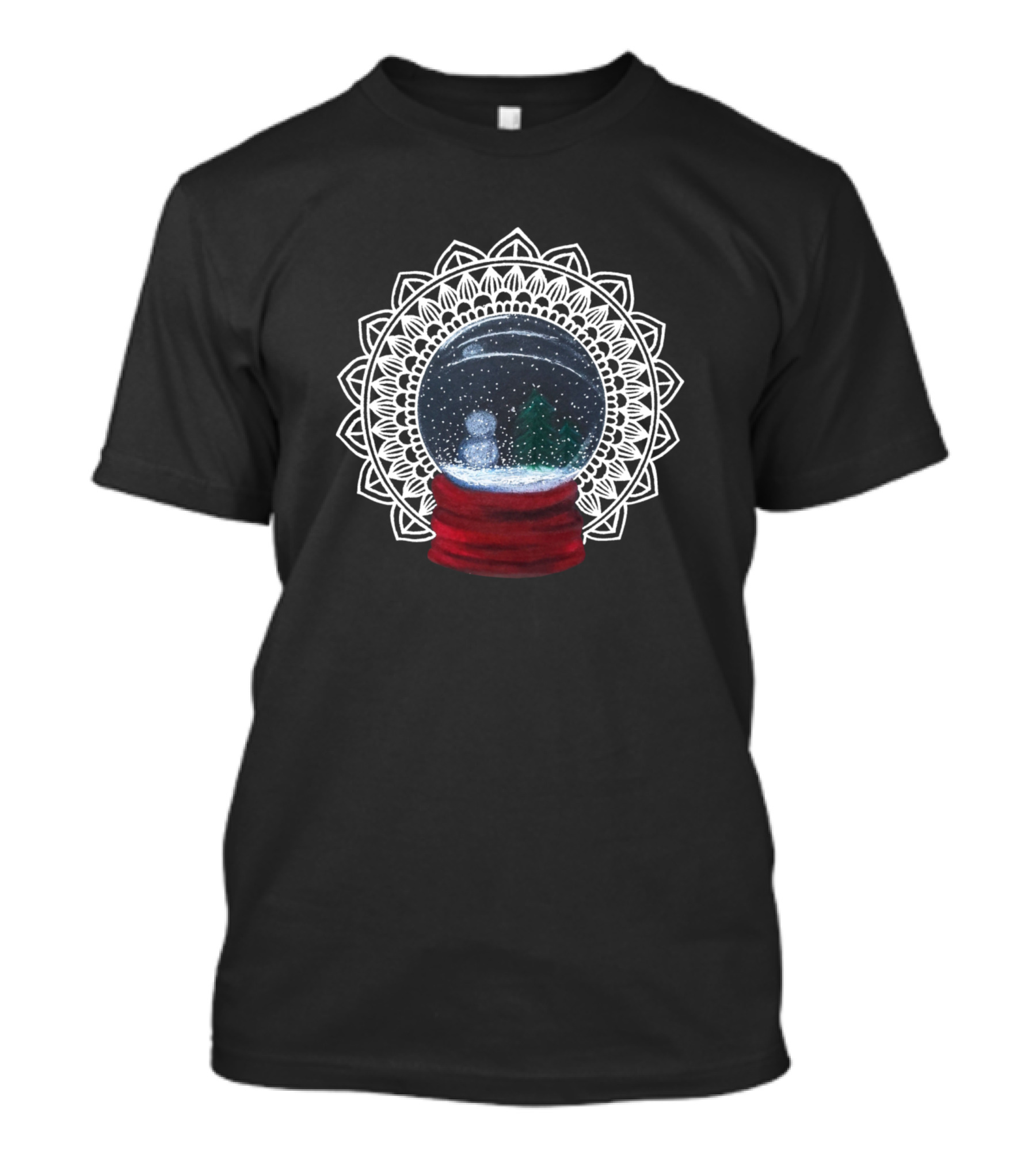 Mandala Snowball Featuring Snow Globe And Winter Scene T-Shirt