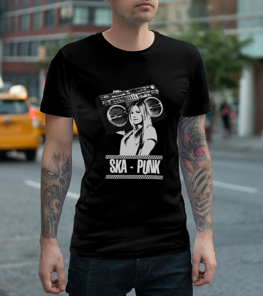 Ska Punk Boombox Girl Retro Music T-Shirt