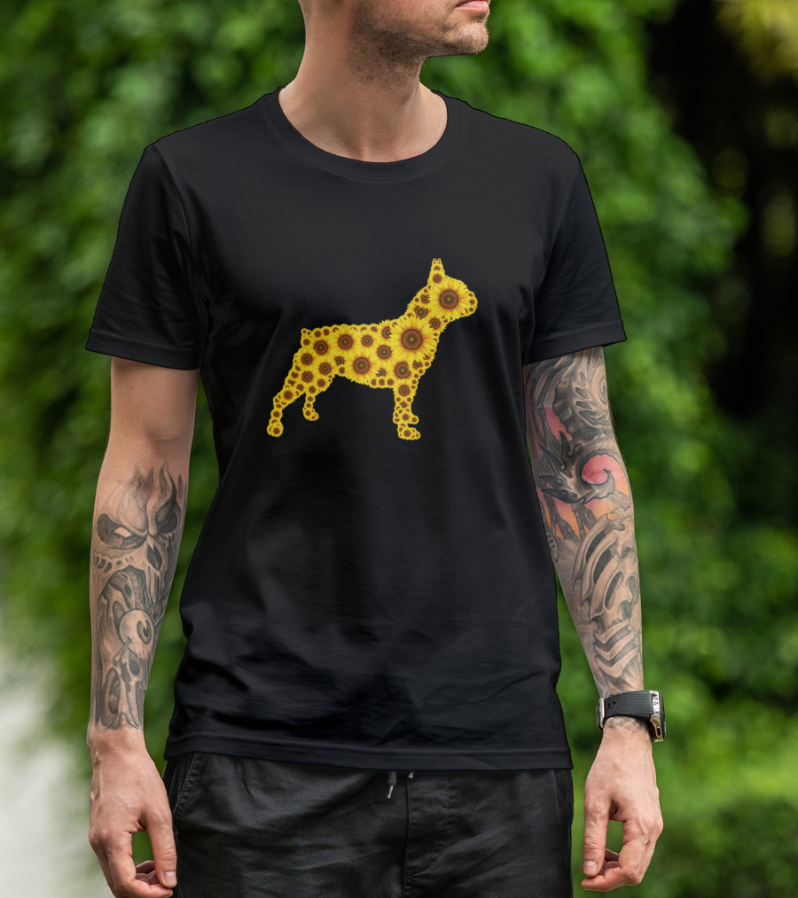 Sunflower Pattern Frenchie T-Shirt