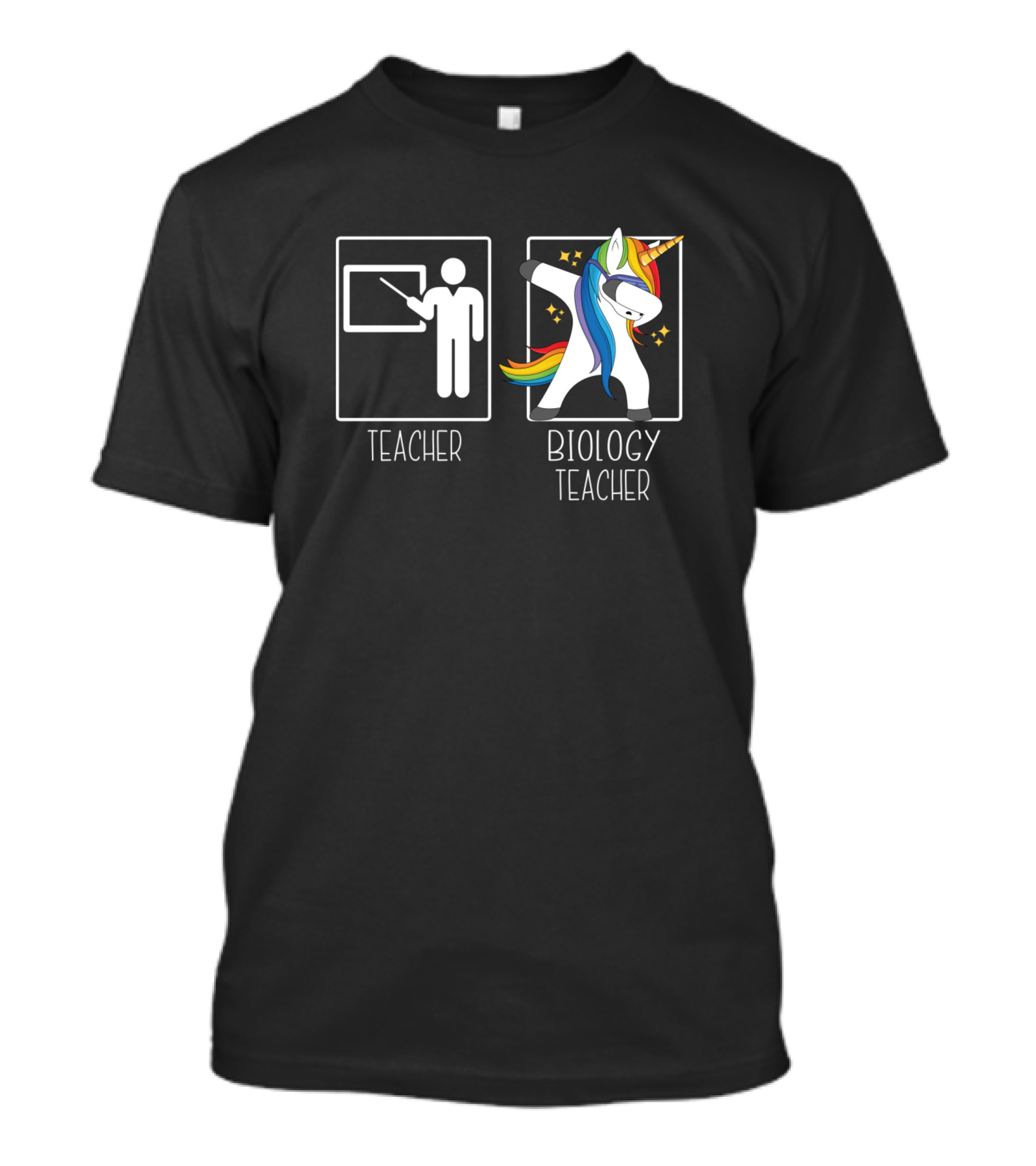 Teacher Biology Teacher Unicorn Dabbing T-Shirt