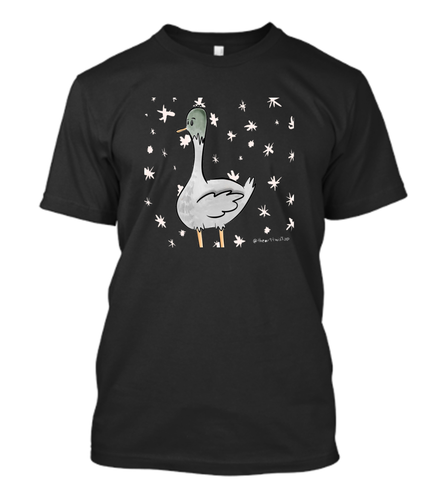 TheArtTwist20 Winged Duck With Stars Background T-Shirt