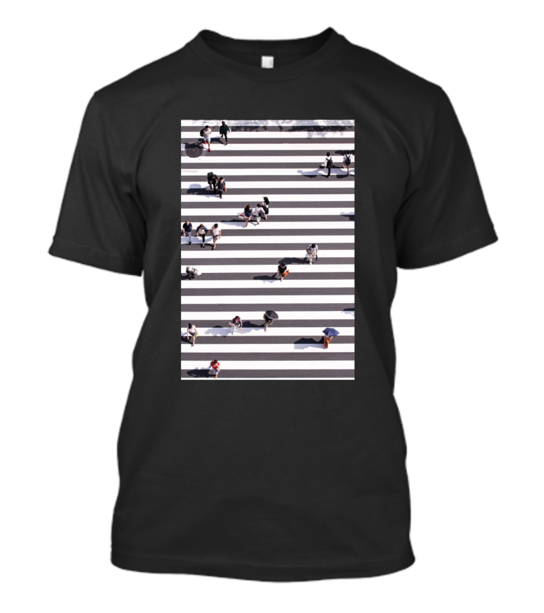 Aerial View Of People Walking Across Crosswalk T-Shirt