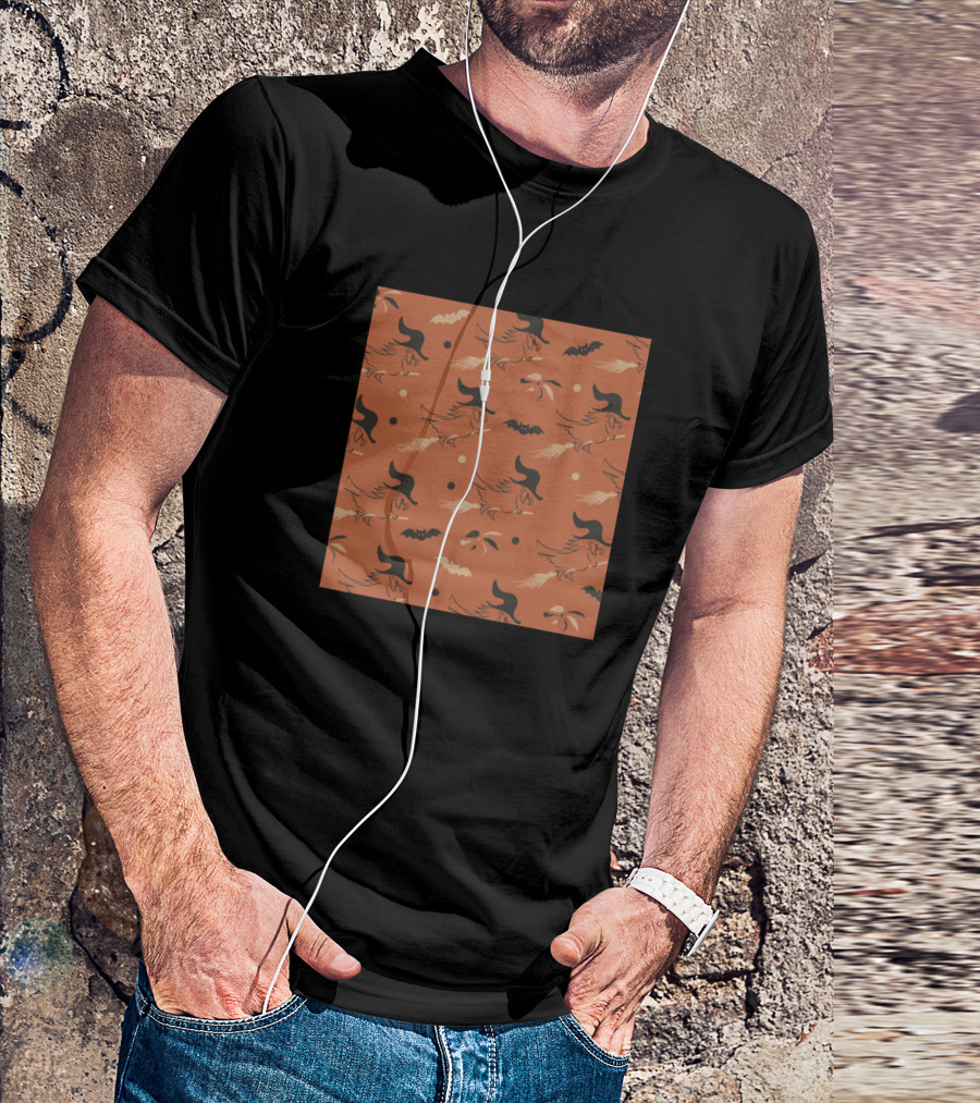 Bat And Witch Halloween T-Shirt