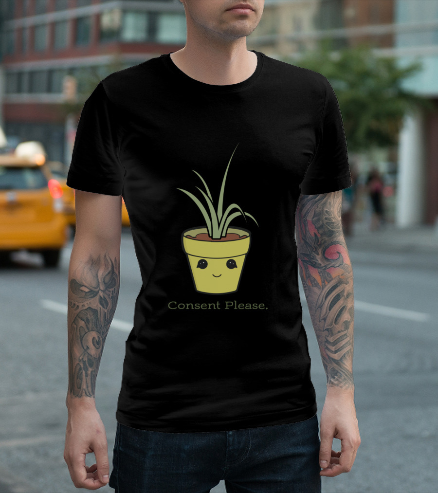 Consent Please Cute Potted Plant T-Shirt