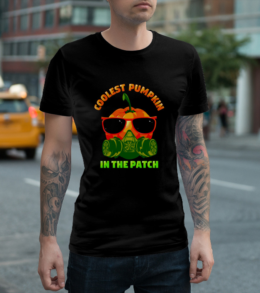 Coolest Pumpkin In The Patch Sunglasses Gas Mask T-Shirt