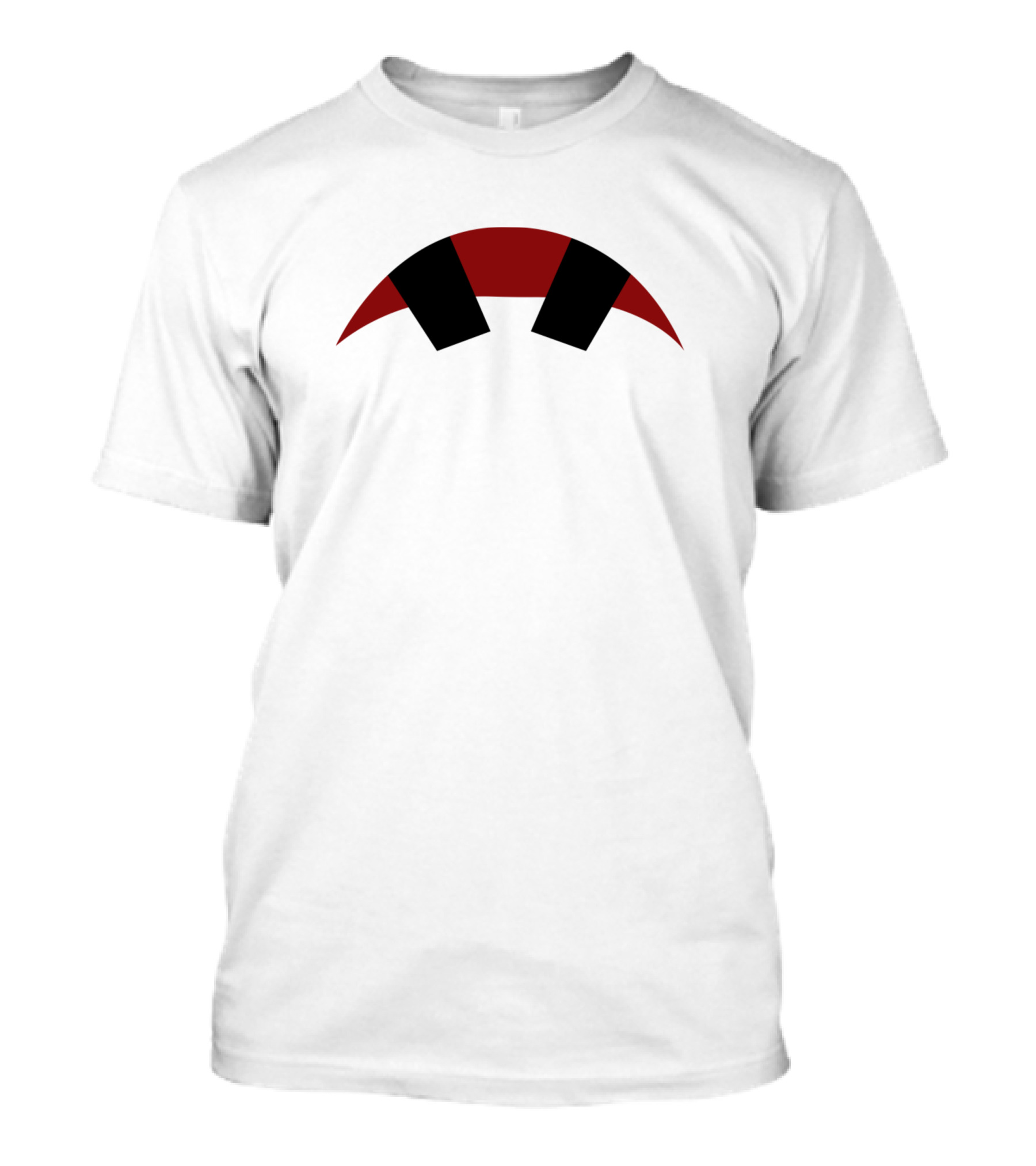 Evil Smile Monochrome Red And Black Abstract T-Shirt