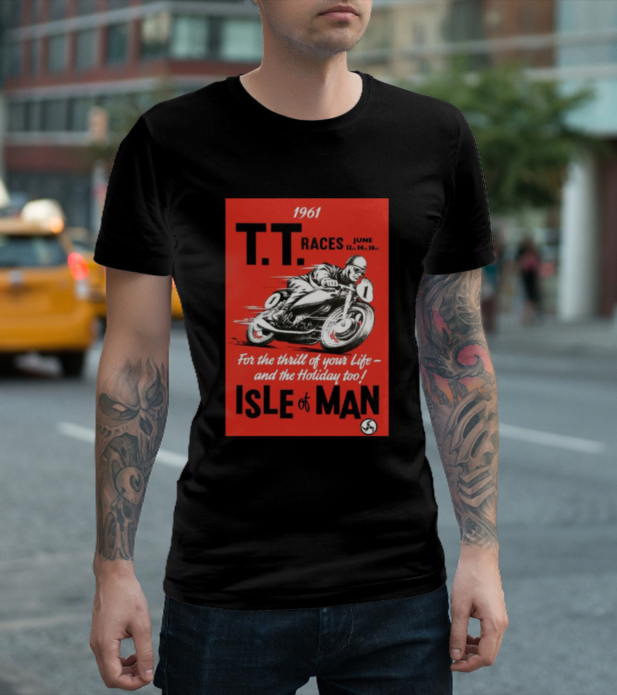 1961 Isle of Man TT Races Vintage Poster June Racing T-Shirt
