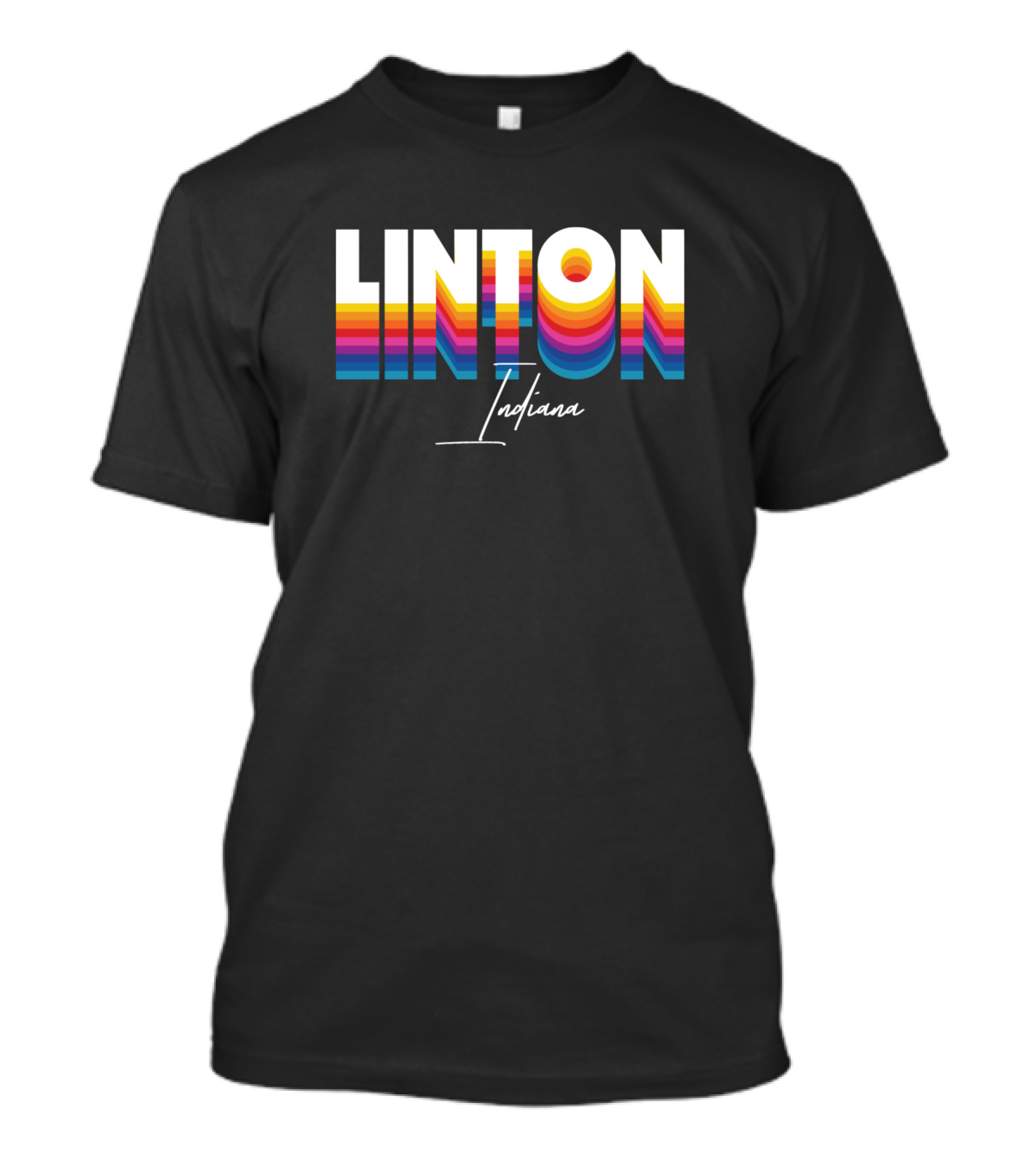 Linton Indiana Retro Vintage Colorful T-Shirt