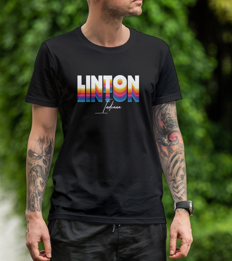Linton Indiana Retro Vintage Colorful T-Shirt
