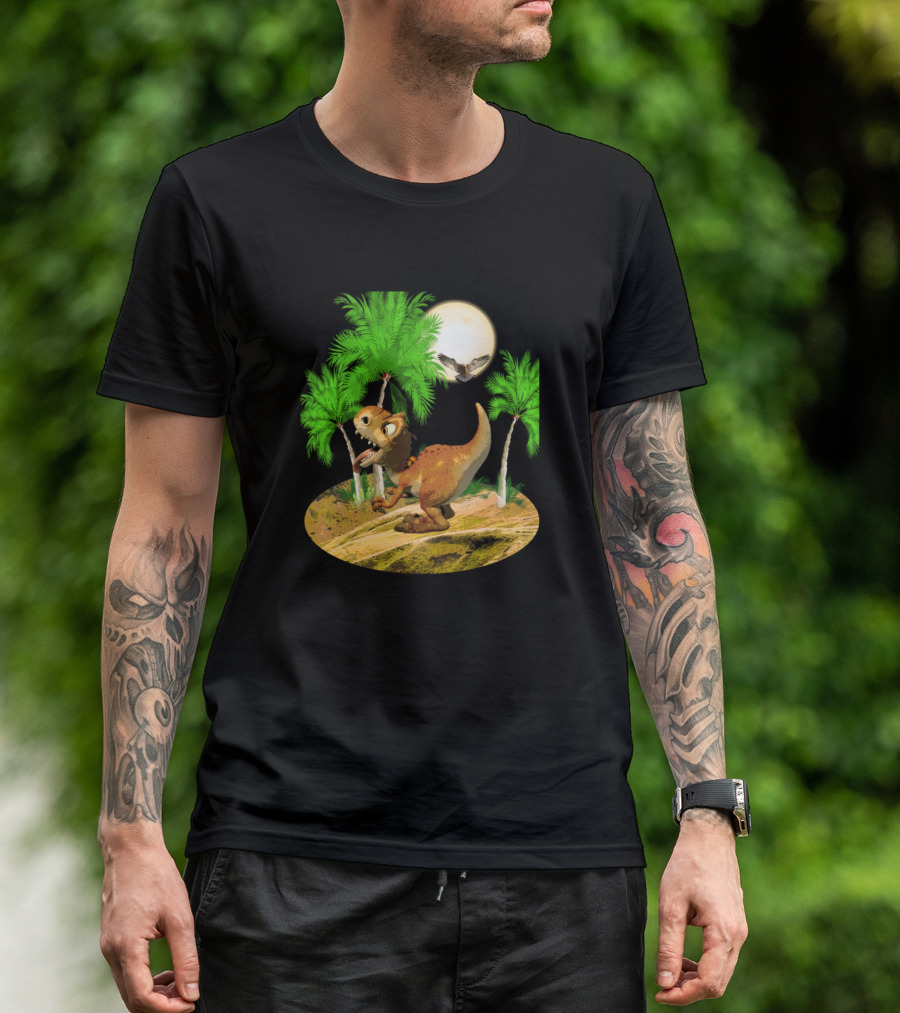Little Dinosaur Adventure Under The Moon T-Shirt