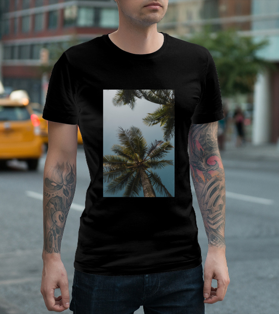 Tropical Blue Sky with Towering Palm Trees T-Shirt