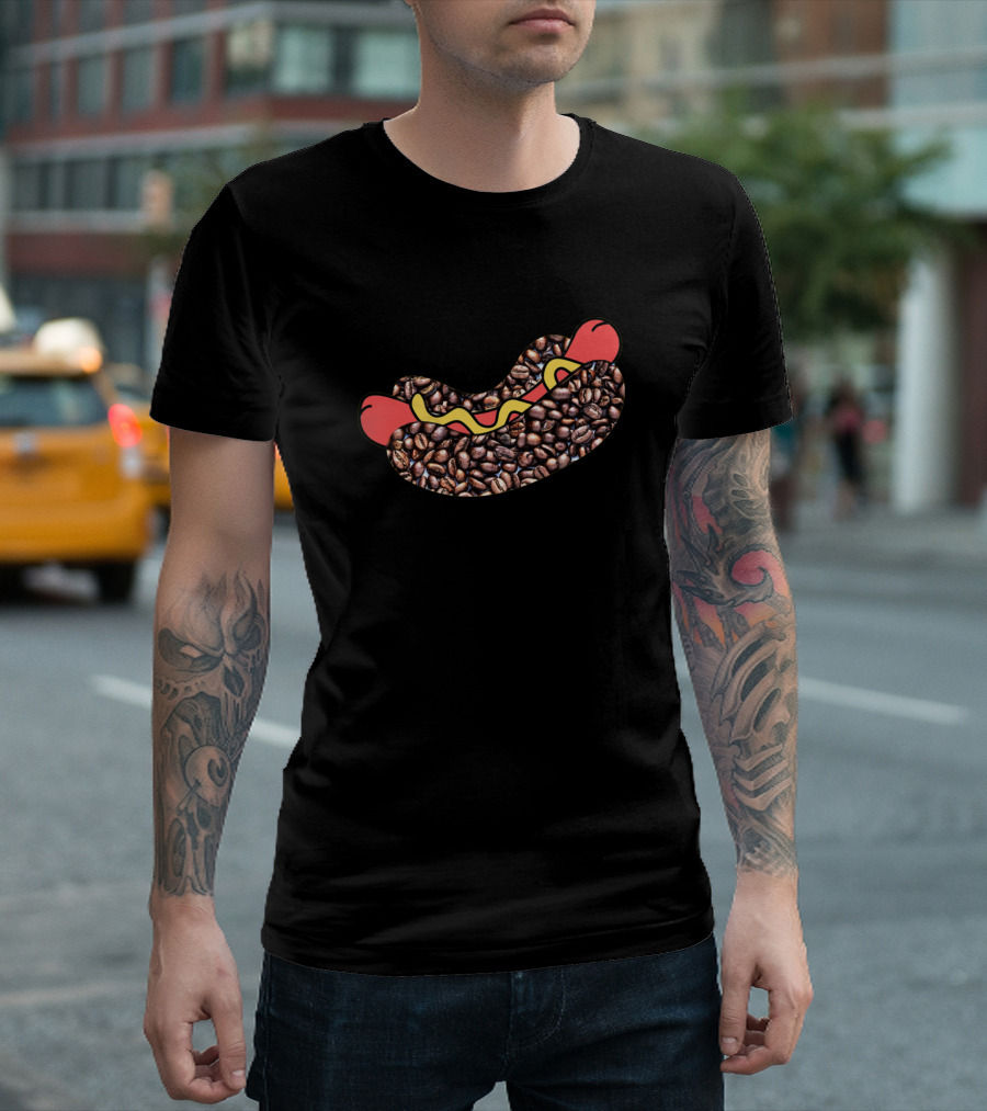 Sausage Coffee Hot Dog Coffee Bean Fusion T-Shirt