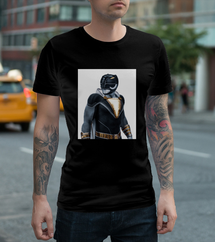 Shazam Black Power Rangers Mashup T-Shirt