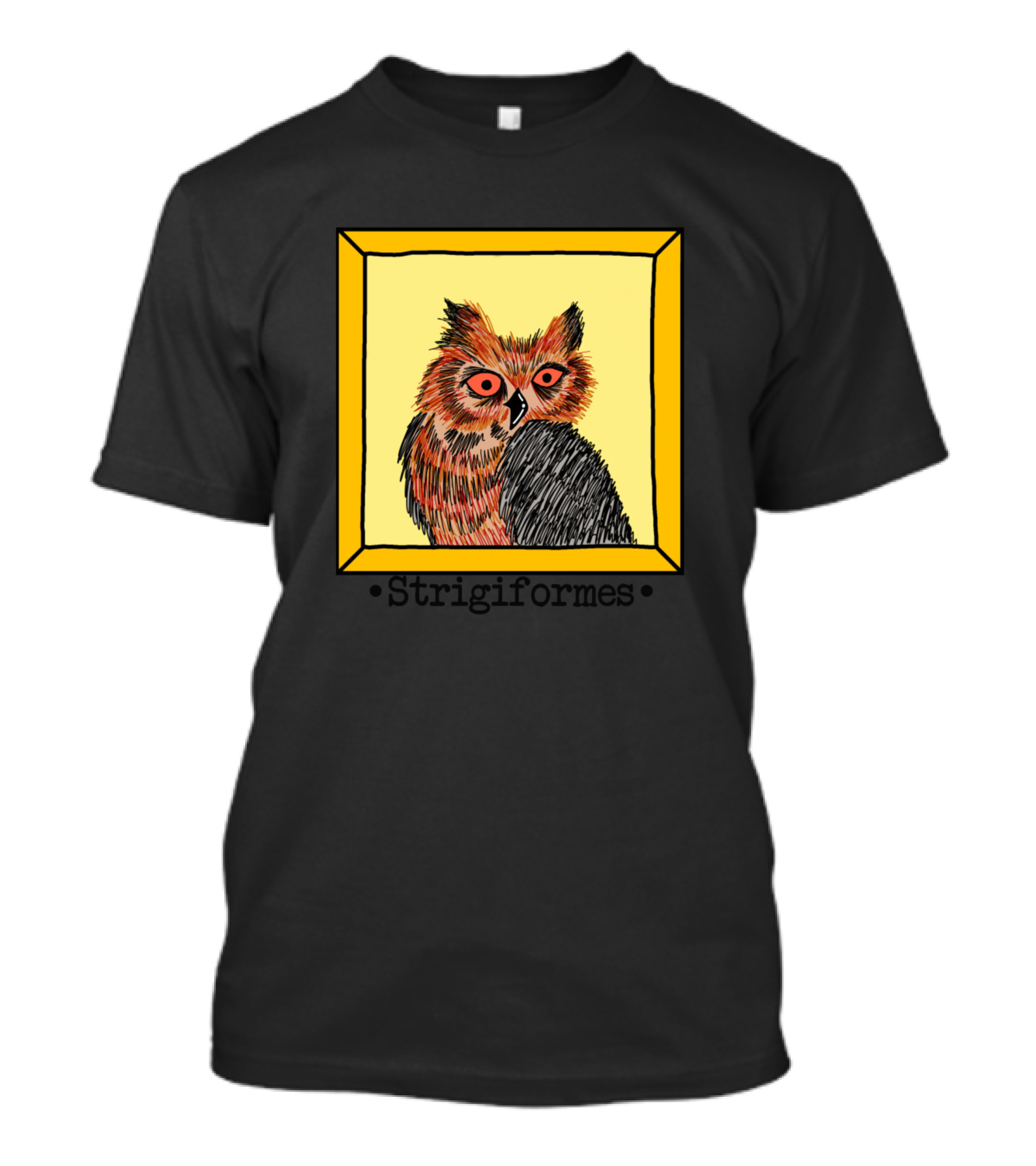 Strigiformes Owl Framed T-Shirt