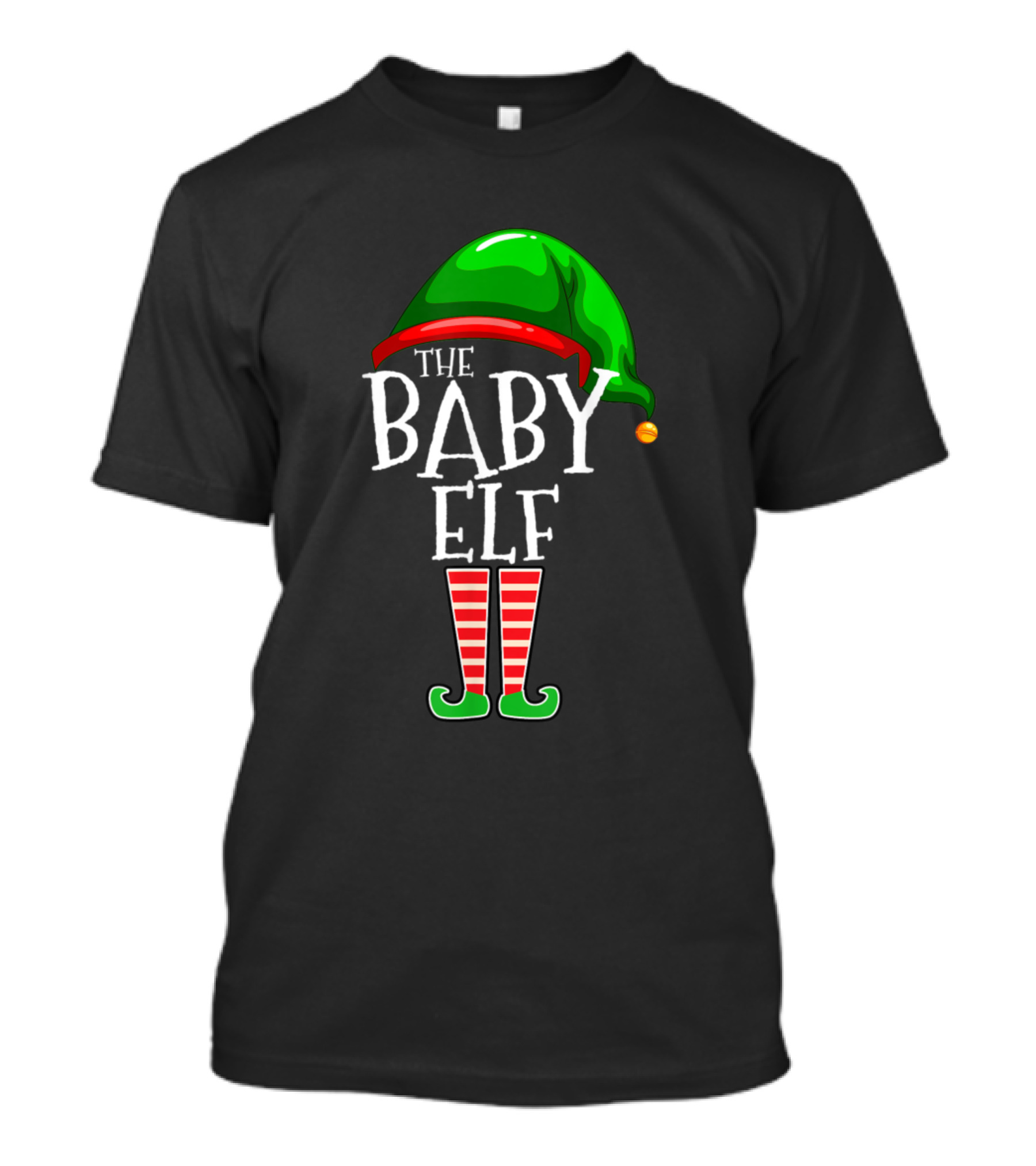 The Baby Elf Christmas Outfit With Hat And Striped Socks T-Shirt