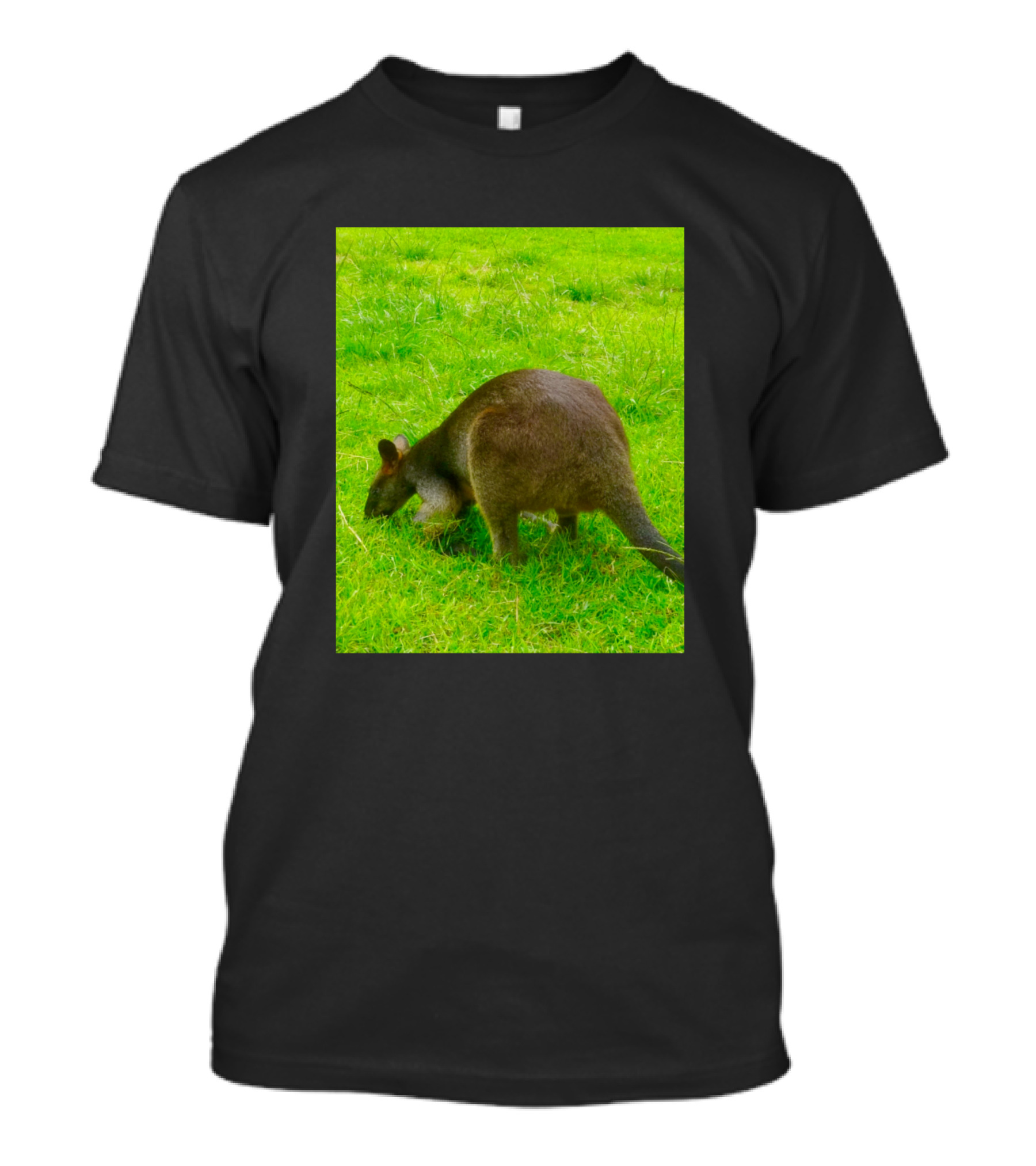 The Wallaby Grazing On Lush Green Grass T-Shirt