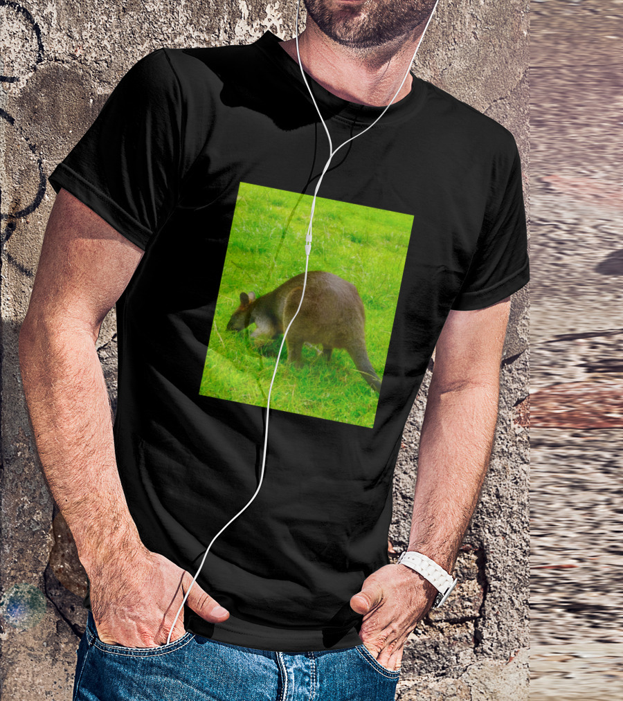 The Wallaby Grazing On Lush Green Grass T-Shirt