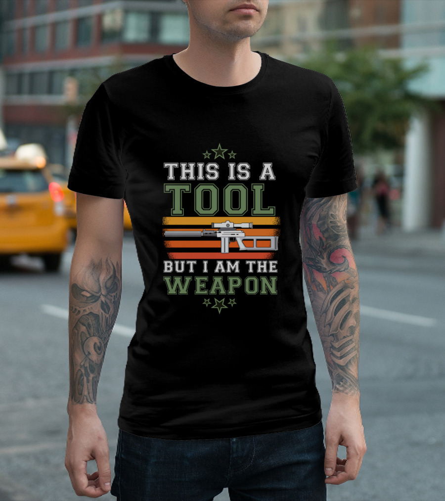 THIS IS A TOOL BUT I AM THE WEAPON 22 VETERANS NAVY RIFLE STARS STRIPES T-Shirt