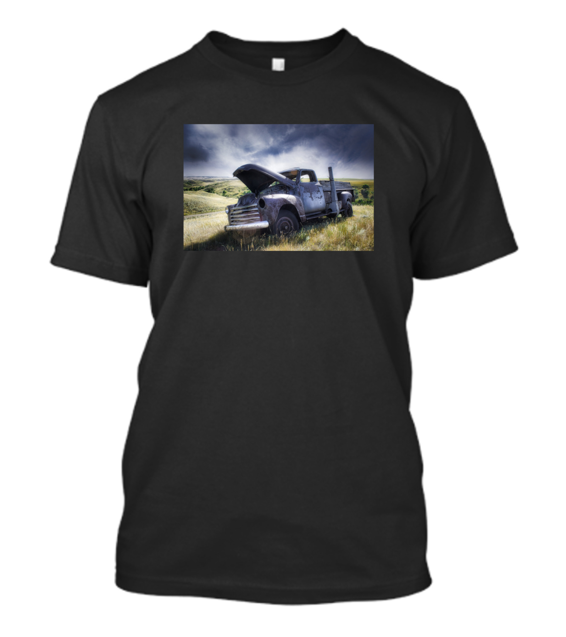 This Old Truck In Scenic Field With Dramatic Sky T-Shirt