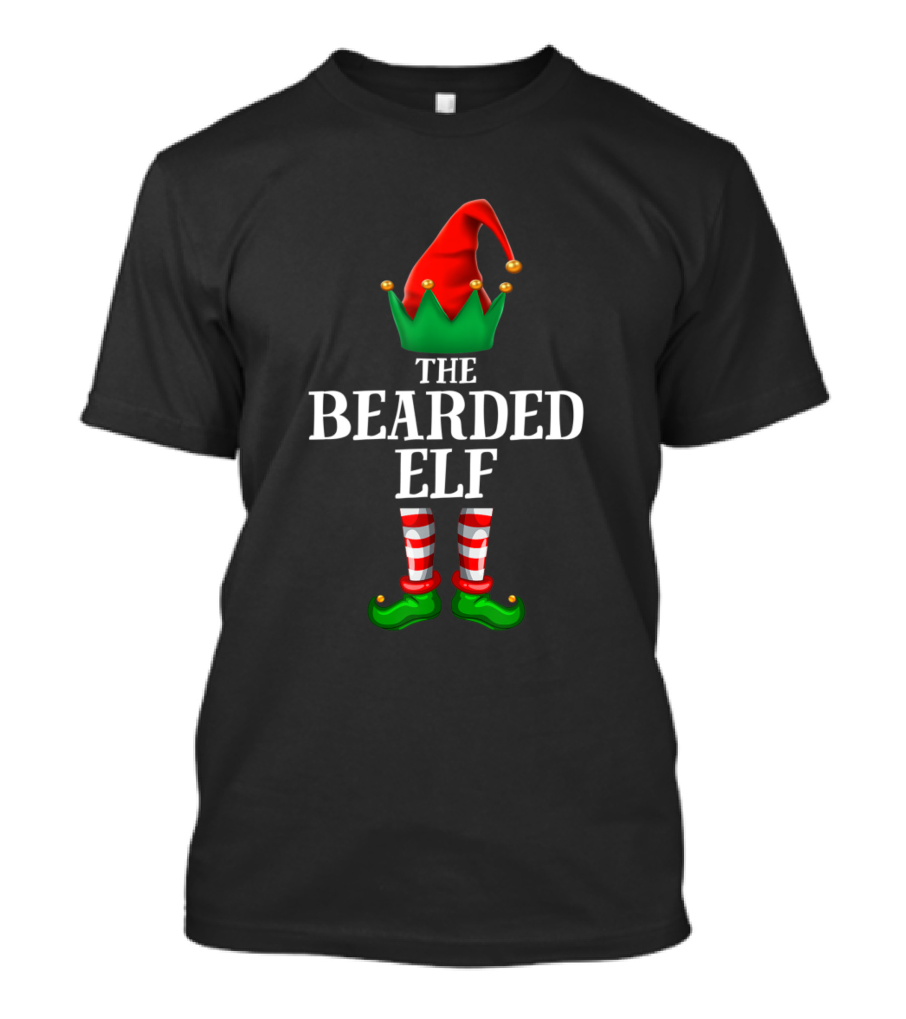 The Bearded Elf Red Hat And Green Shoes Family Christmas Party T-Shirt