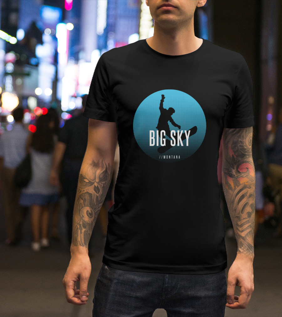 Big Sky Montana Snowboarding Fan Mountain Snowboard T-Shirt