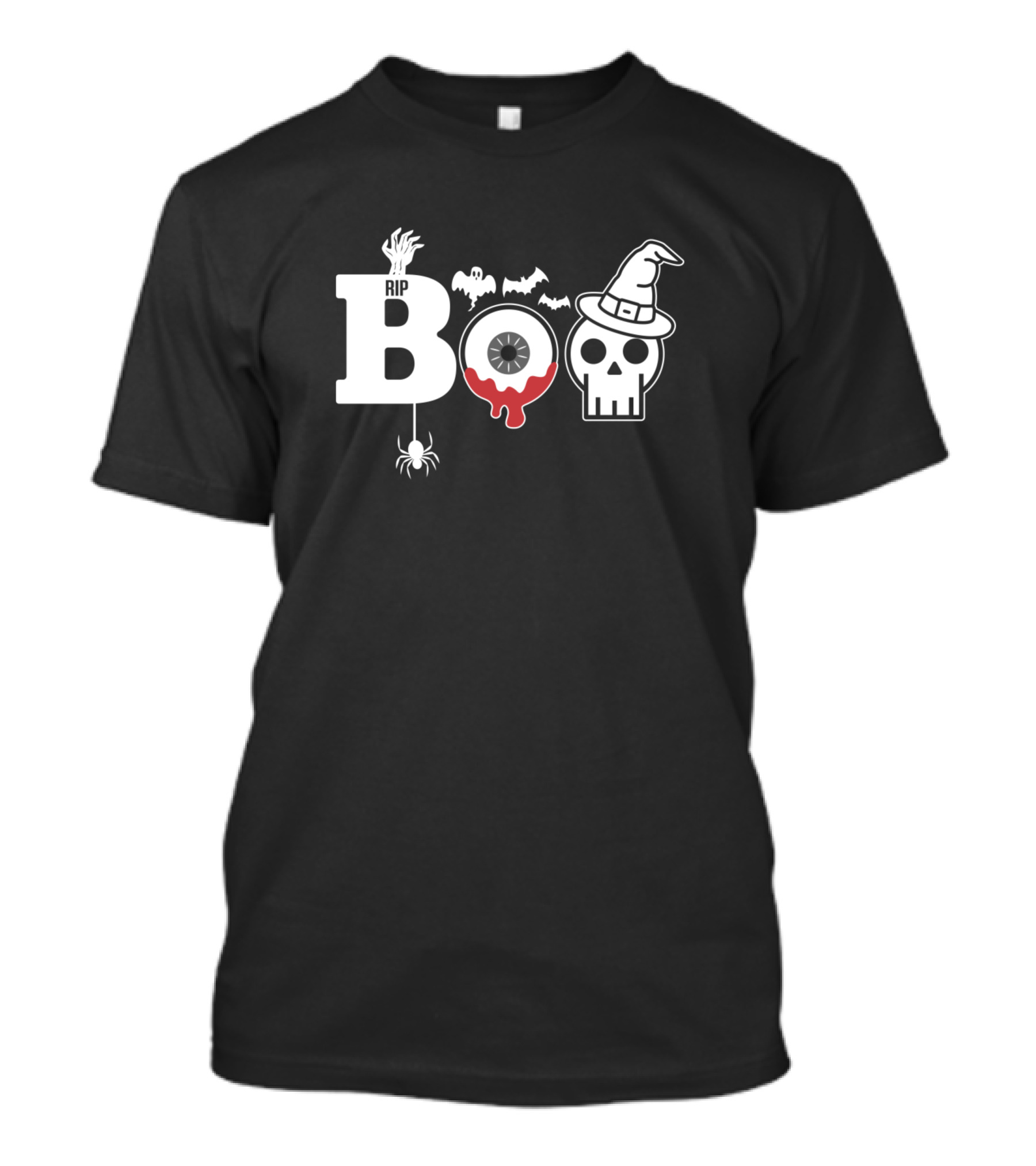 RIP Boo Eyeball Witch Hat Skull Halloween T-Shirt