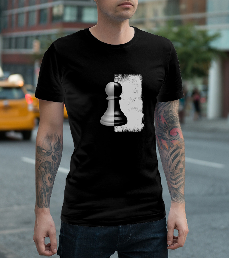 Chess Yin Yang Pawn Black White Duality T-Shirt