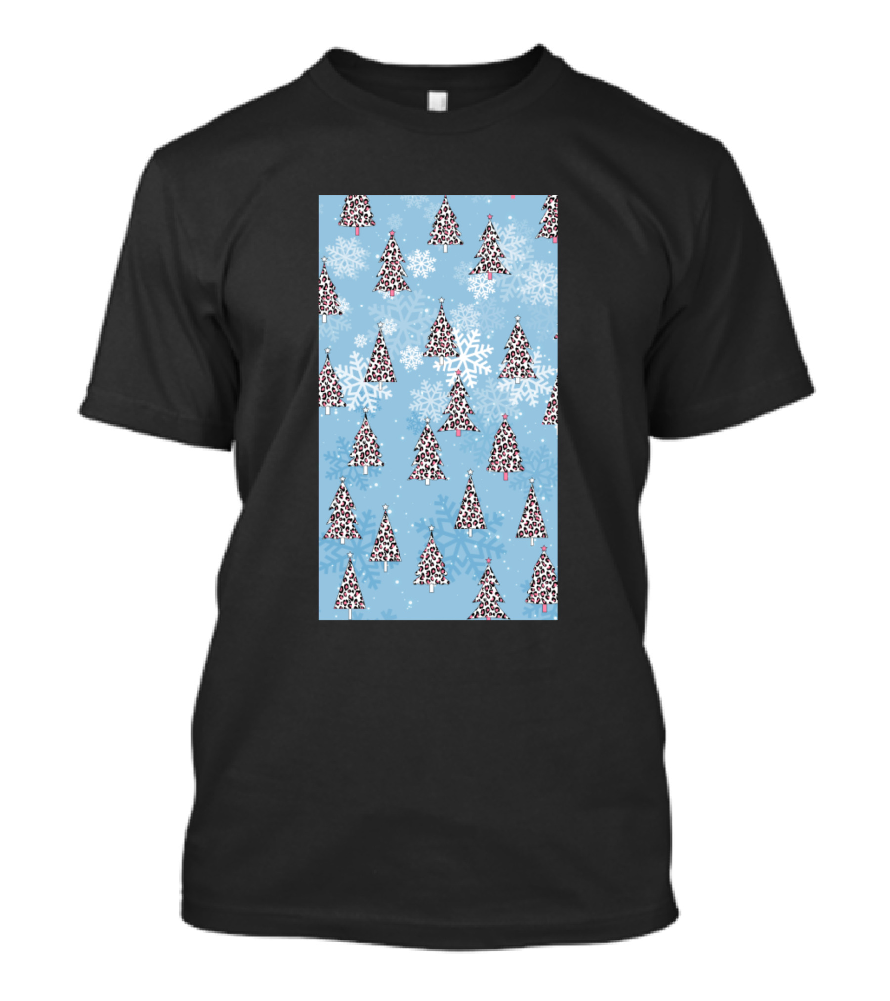 Christmas Trees Leopard And Snowflakes T-Shirt