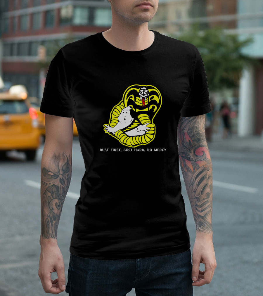 Cobrabusters Bust First Bust Hard No Mercy T-Shirt