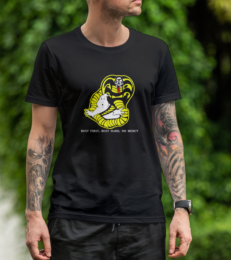Cobrabusters Bust First Bust Hard No Mercy T-Shirt