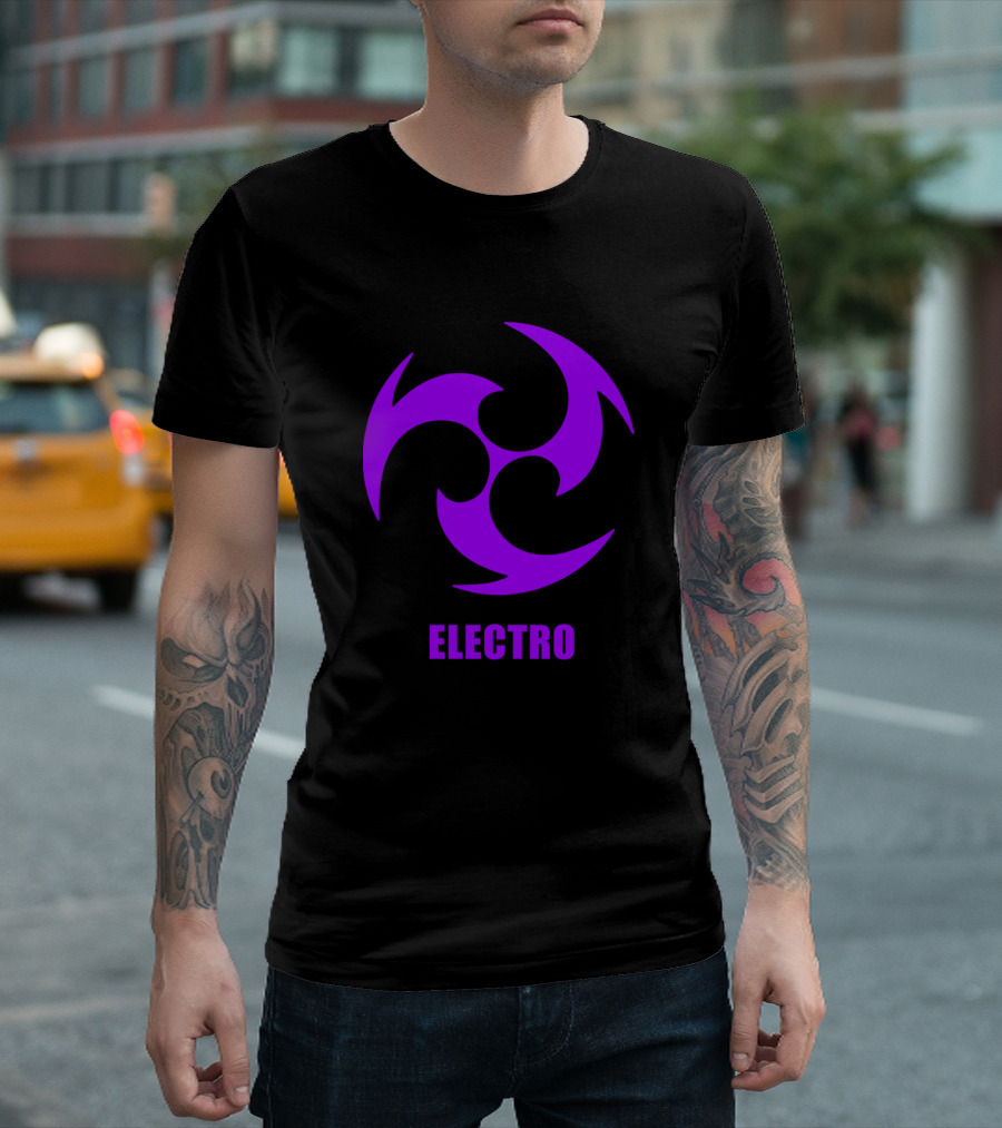Electro Element Symbol Purple Spiral T-Shirt