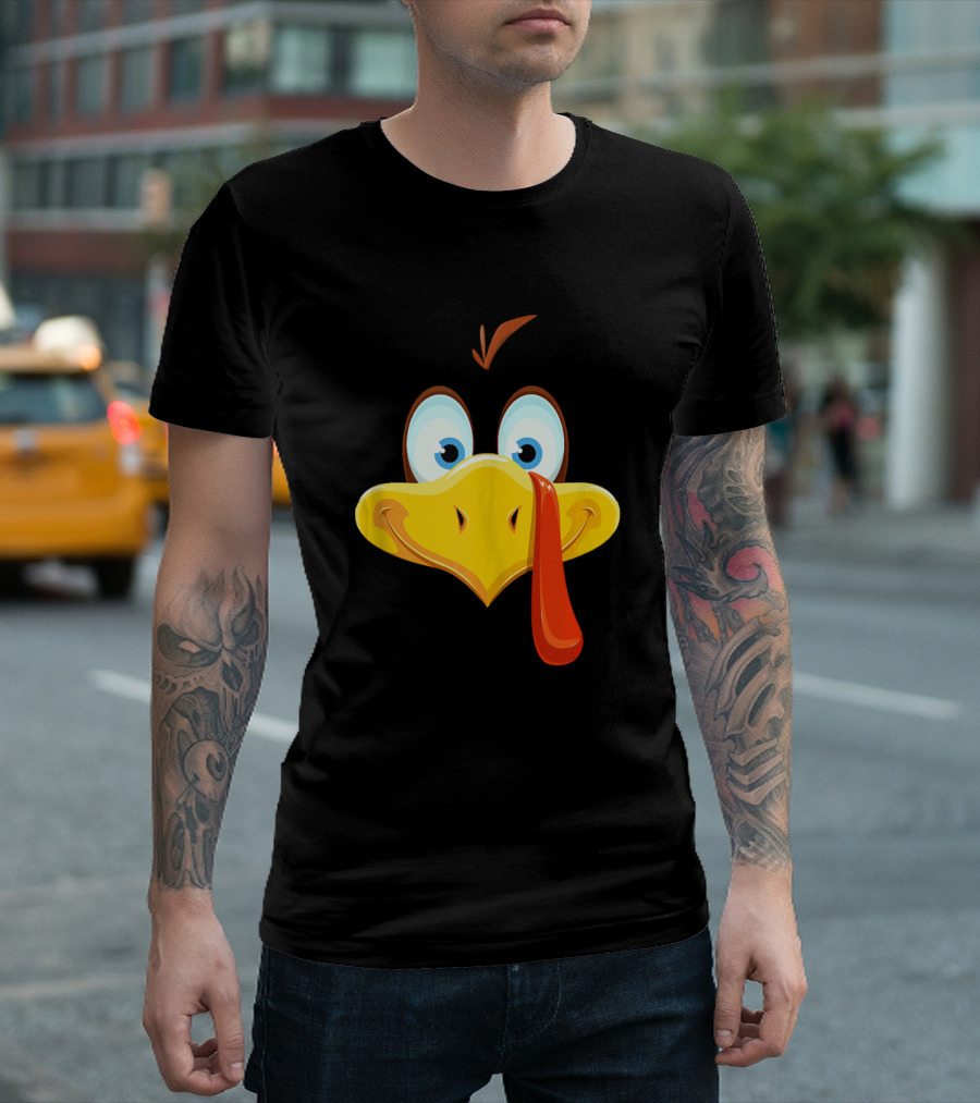 Funny Turkey Face Cartoon Expression T-Shirt