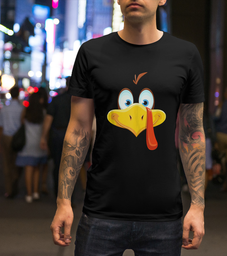 Funny Turkey Face Cartoon Expression T-Shirt